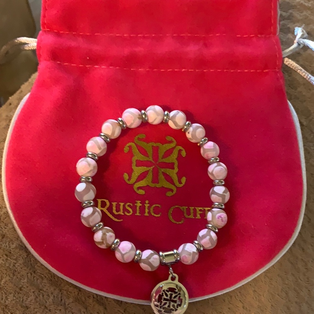 Rustic cuff pink bracelet. New